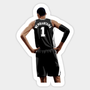 Victor Wembanyama Vector Back Black Qiangy Sticker